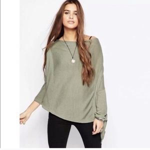 We the Free Green Wrap Shirt